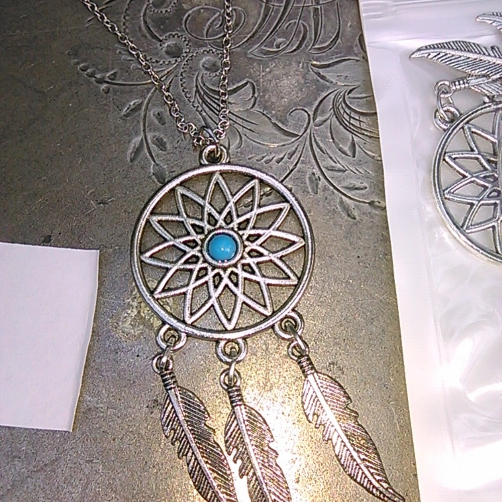 dream catcher neaklace and earring set